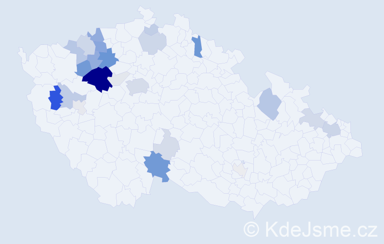 Příjmení: 'Kinštová', počet výskytů 92 v celé ČR