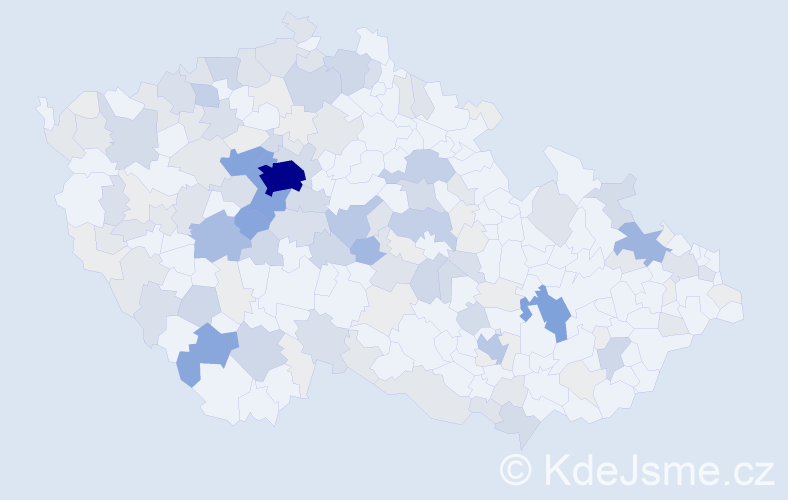 Příjmení: 'Tesárek', počet výskytů 510 v celé ČR