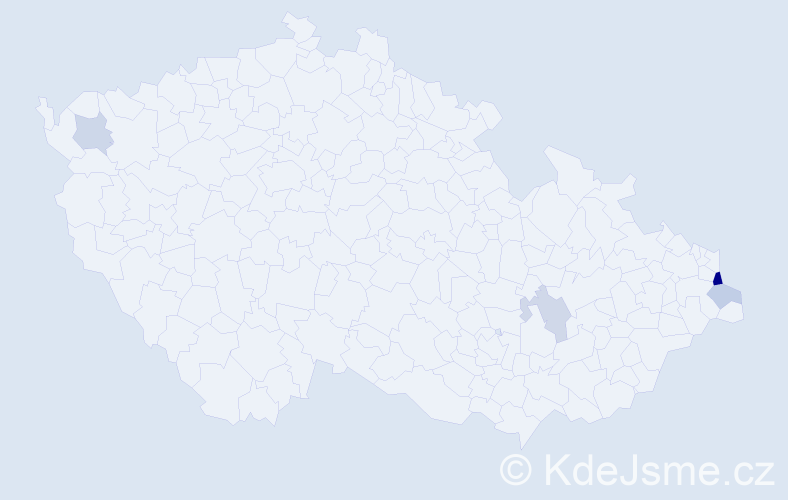 Příjmení: 'Gongor', počet výskytů 8 v celé ČR