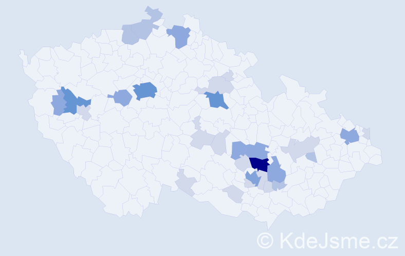 Příjmení: 'Magdová', počet výskytů 81 v celé ČR