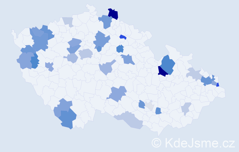 Příjmení: 'Demčák', počet výskytů 78 v celé ČR