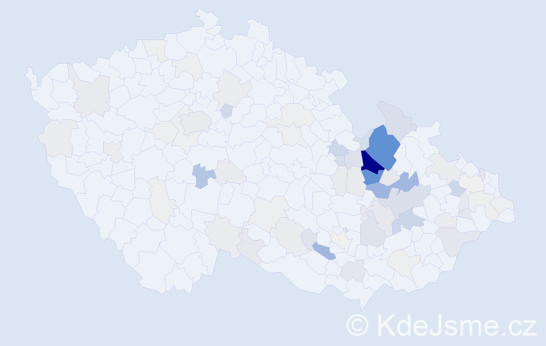 Příjmení: 'Krmelová', počet výskytů 288 v celé ČR