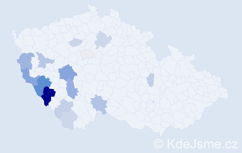 Příjmení: 'Haidinger', počet výskytů 41 v celé ČR