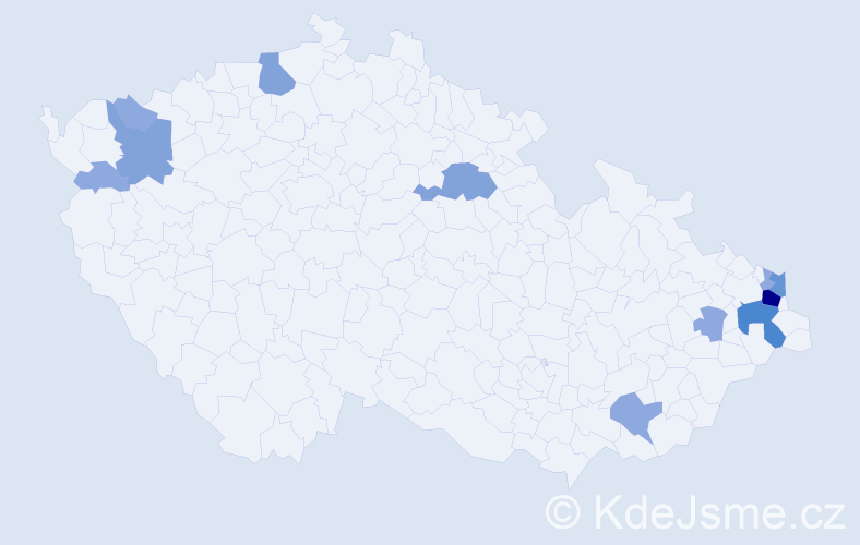 Příjmení: 'Daško', počet výskytů 26 v celé ČR