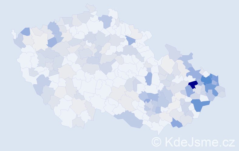 Příjmení: 'Kubicová', počet výskytů 823 v celé ČR
