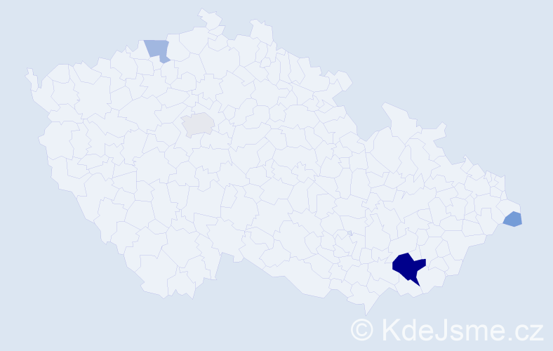 Příjmení: 'Kromsián', počet výskytů 16 v celé ČR