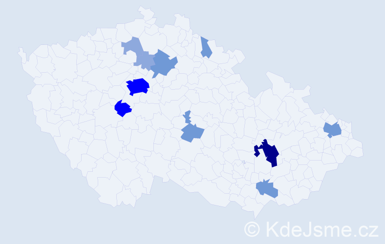 Příjmení: 'Galandák', počet výskytů 26 v celé ČR