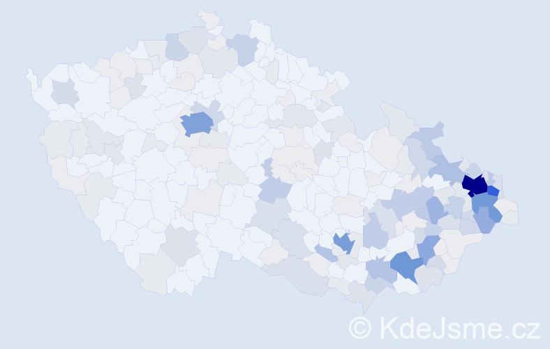 Příjmení: 'Ryšková', počet výskytů 720 v celé ČR