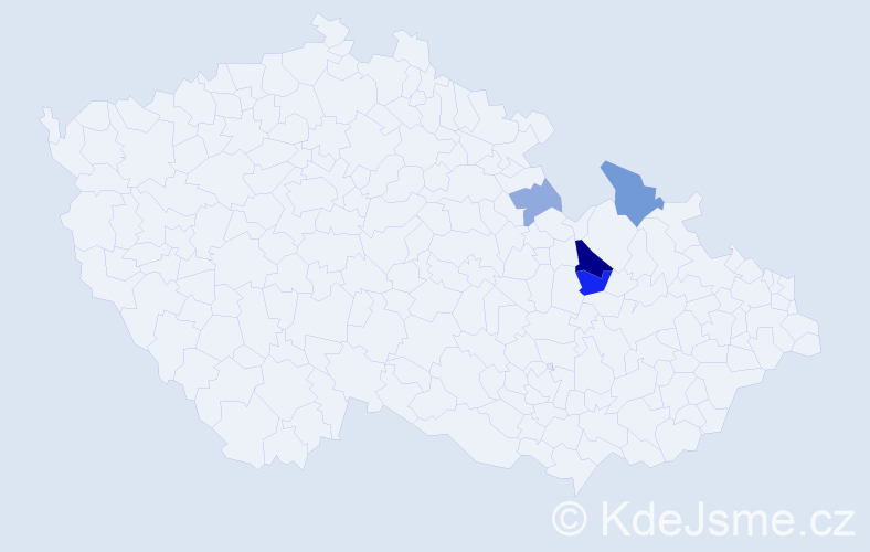 Příjmení: 'Szudová', počet výskytů 10 v celé ČR