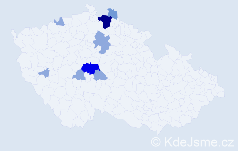 Příjmení: 'Kiporová', počet výskytů 19 v celé ČR