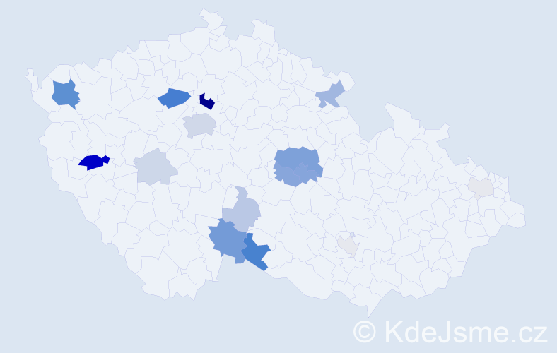 Příjmení: 'Nosil', počet výskytů 46 v celé ČR