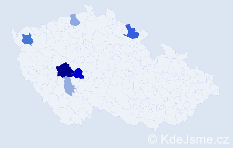 Příjmení: 'Humňalová', počet výskytů 20 v celé ČR