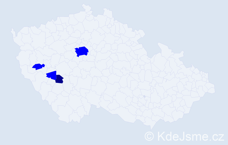 Příjmení: 'Čusová', počet výskytů 5 v celé ČR