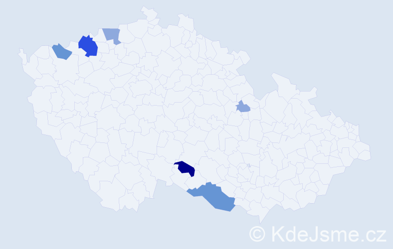 Příjmení: 'Tripal', počet výskytů 21 v celé ČR
