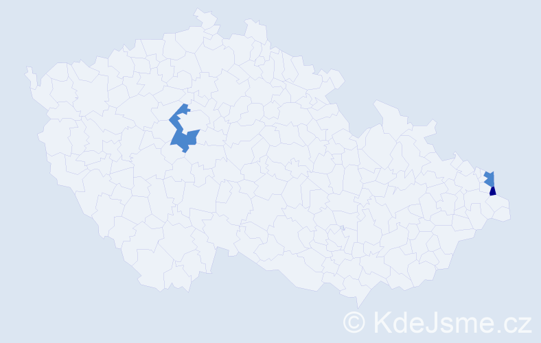 Příjmení: 'Štecák', počet výskytů 5 v celé ČR