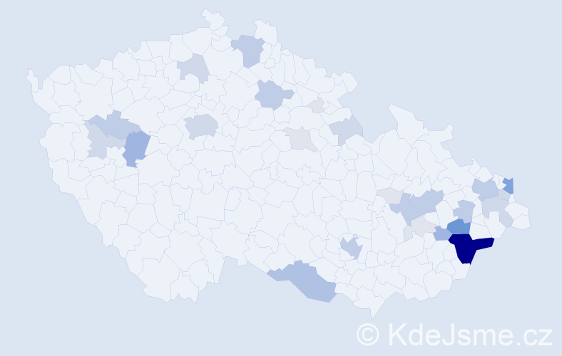 Příjmení: 'Vilém', počet výskytů 101 v celé ČR