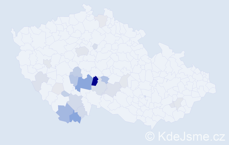 Příjmení: 'Kozojed', počet výskytů 85 v celé ČR