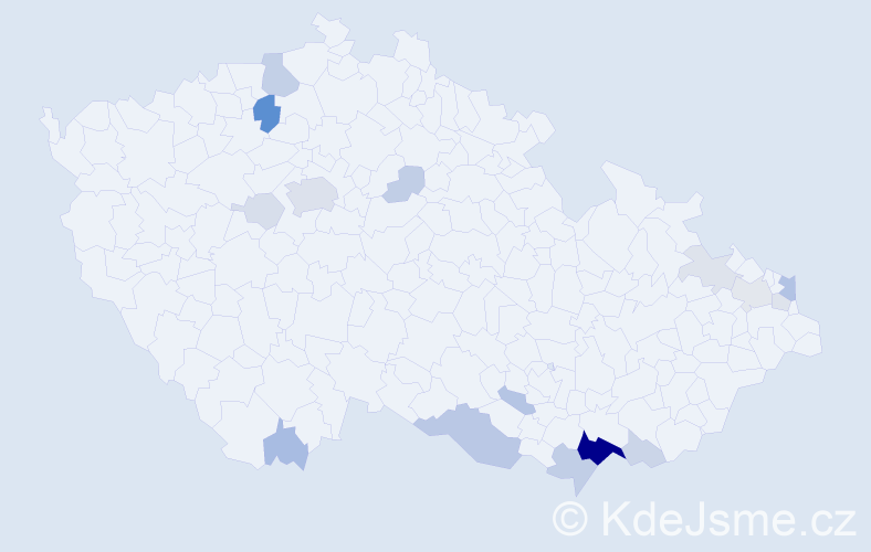 Příjmení: 'Gertnerová', počet výskytů 55 v celé ČR