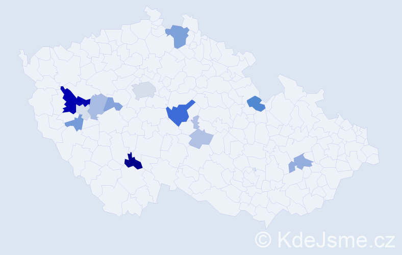 Příjmení: 'Hečlová', počet výskytů 31 v celé ČR