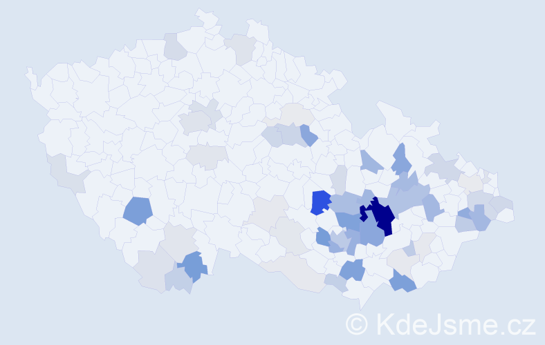 Příjmení: 'Brablecová', počet výskytů 194 v celé ČR
