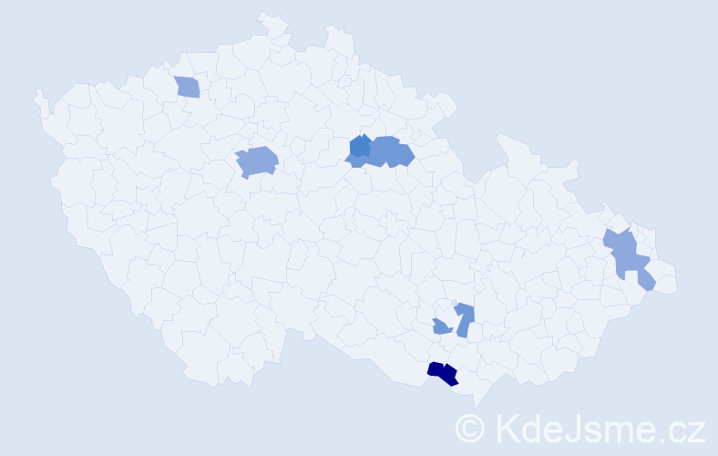Příjmení: 'Marcinčáková', počet výskytů 17 v celé ČR