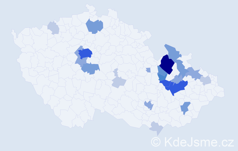 Příjmení: 'Rendová', počet výskytů 66 v celé ČR