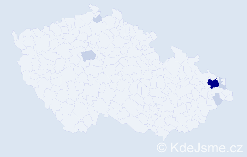 Příjmení: 'Jamka', počet výskytů 18 v celé ČR