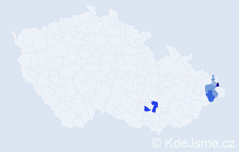 Příjmení: 'Kotaba', počet výskytů 10 v celé ČR