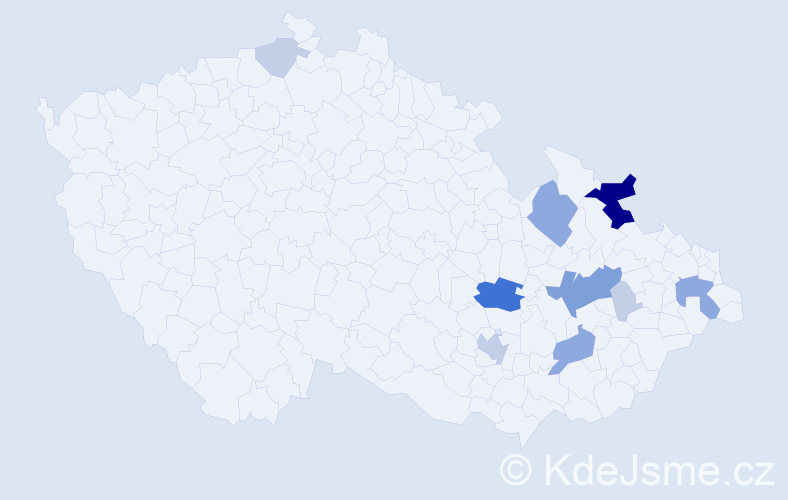 Příjmení: 'Hrouza', počet výskytů 29 v celé ČR