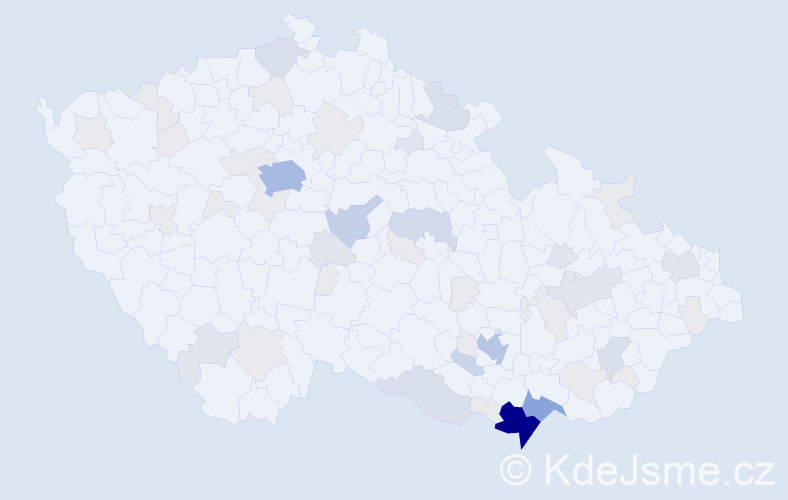 Příjmení: 'Michalicová', počet výskytů 160 v celé ČR
