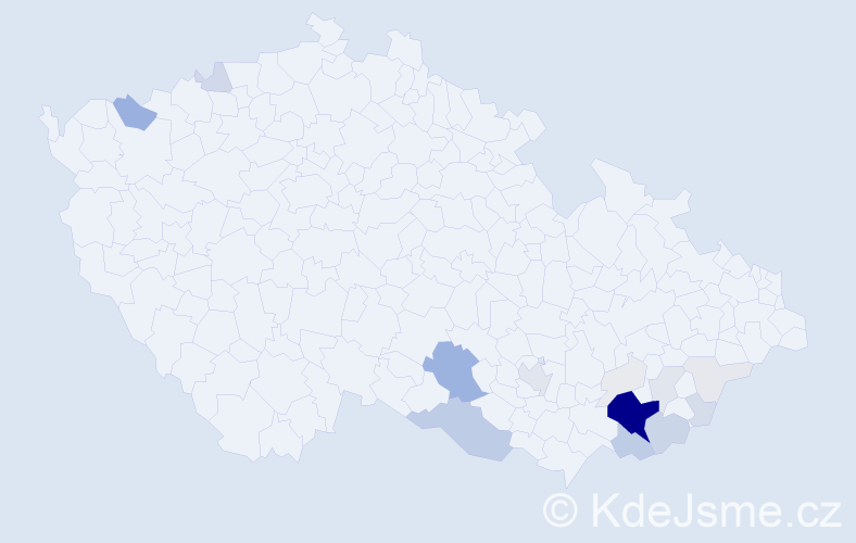 Příjmení: 'Hlůšek', počet výskytů 96 v celé ČR