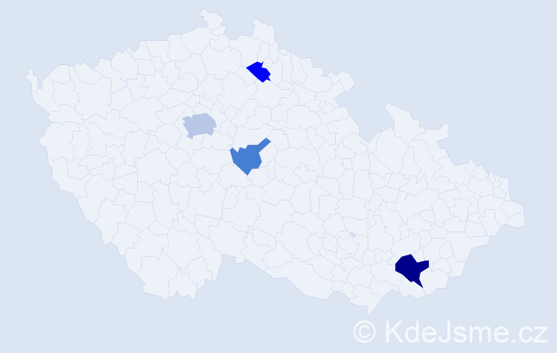 Příjmení: 'Kehár', počet výskytů 8 v celé ČR