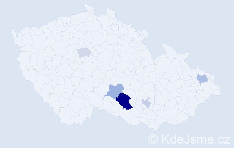 Příjmení: 'Kejnovský', počet výskytů 25 v celé ČR