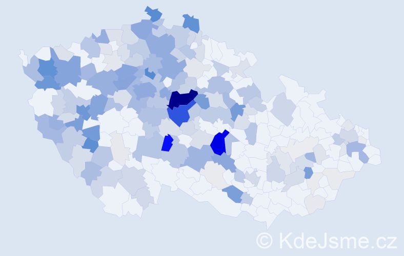 Příjmení: 'Vokoun', počet výskytů 730 v celé ČR