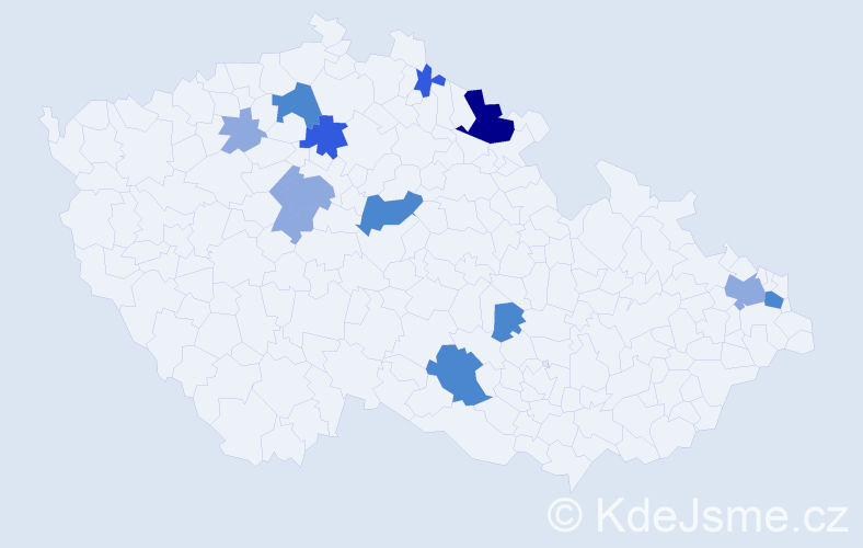 Příjmení: 'Csicso', počet výskytů 25 v celé ČR