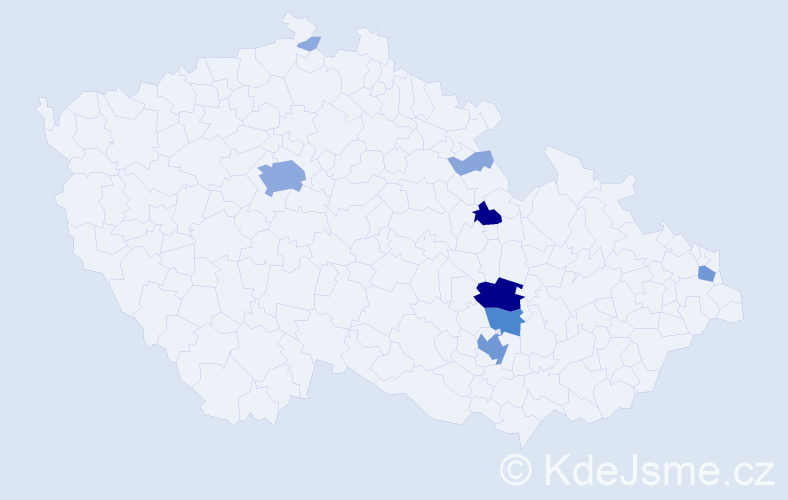 Příjmení: 'Hoderová', počet výskytů 32 v celé ČR