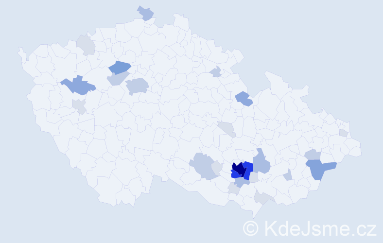Příjmení: 'Rudolecký', počet výskytů 83 v celé ČR
