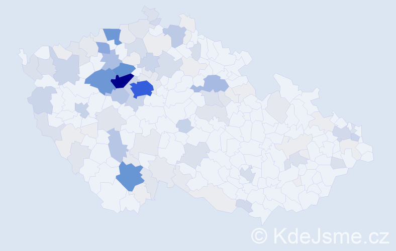 Příjmení: 'Frolík', počet výskytů 550 v celé ČR