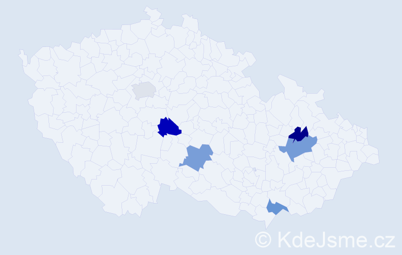 Příjmení: 'Parč', počet výskytů 13 v celé ČR