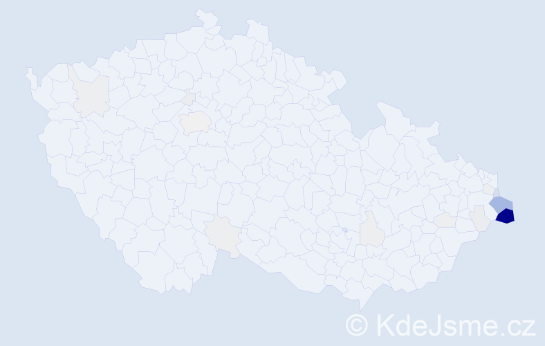 Příjmení: 'Suszka', počet výskytů 107 v celé ČR