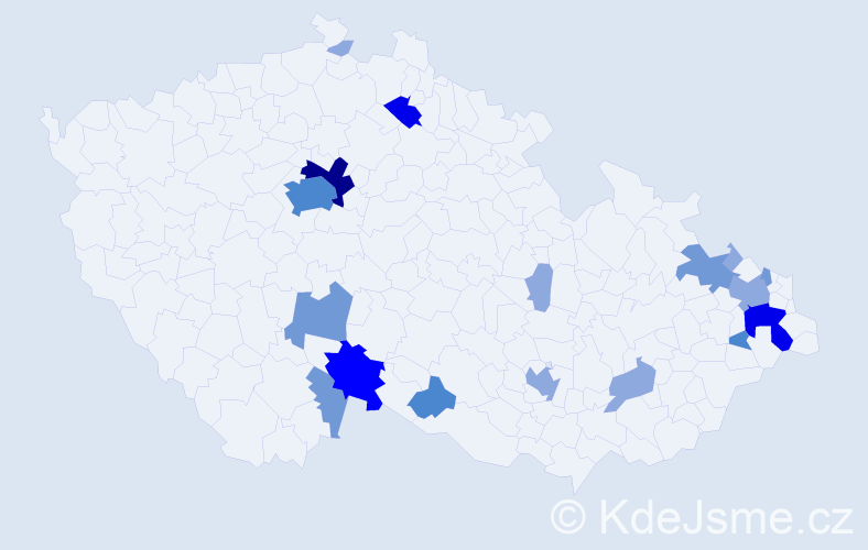 Příjmení: 'Macášek', počet výskytů 43 v celé ČR