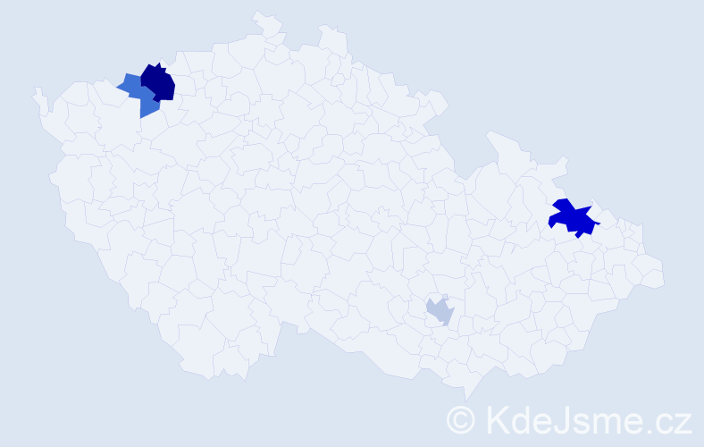 Příjmení: 'Tantošová', počet výskytů 8 v celé ČR