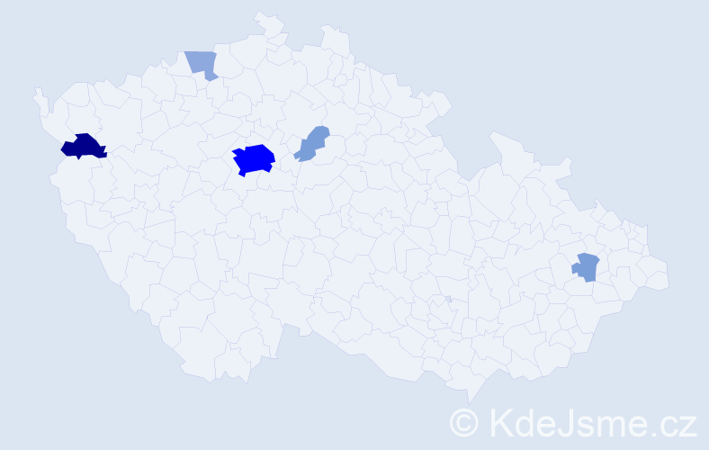 Příjmení: 'Apjár', počet výskytů 17 v celé ČR