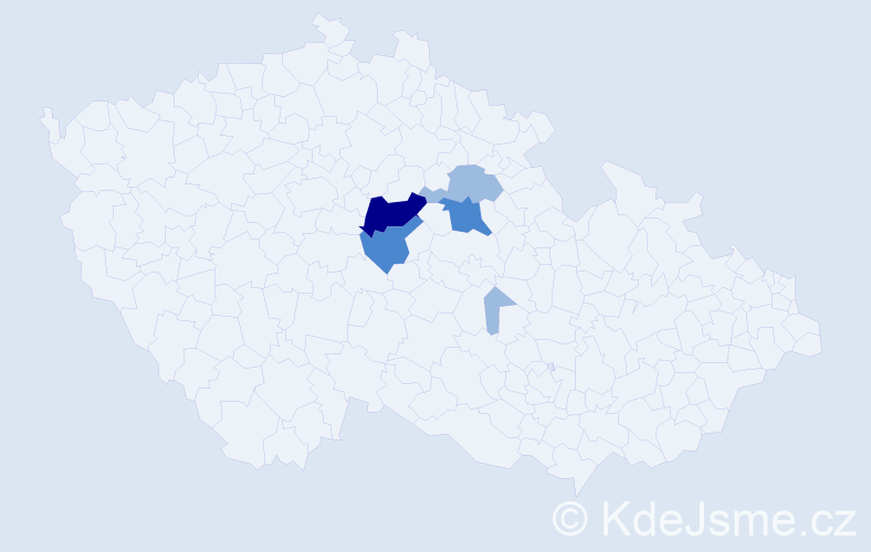 Příjmení: 'Kaisnerová', počet výskytů 10 v celé ČR