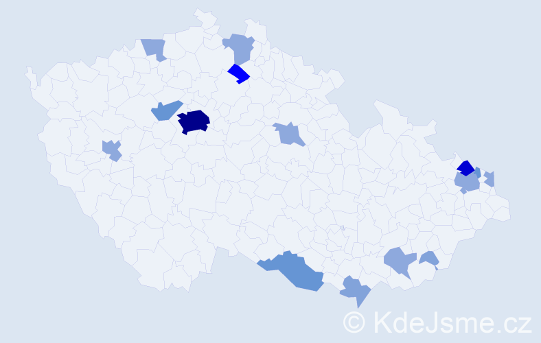 Příjmení: 'Koska', počet výskytů 41 v celé ČR