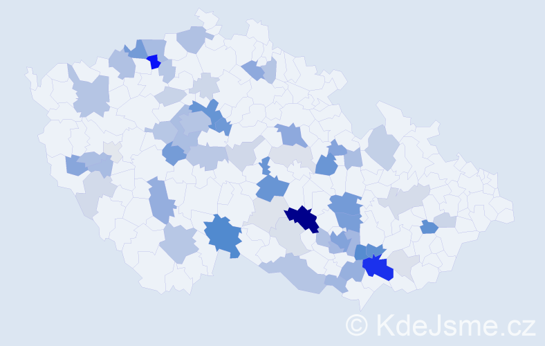 Příjmení: 'Raušová', počet výskytů 189 v celé ČR