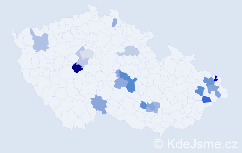 Příjmení: 'Krajina', počet výskytů 38 v celé ČR