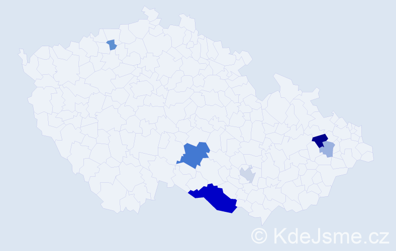 Příjmení: 'Stuhlová', počet výskytů 19 v celé ČR