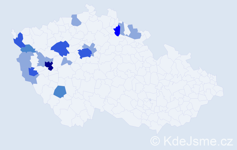 Příjmení: 'Regál', počet výskytů 33 v celé ČR
