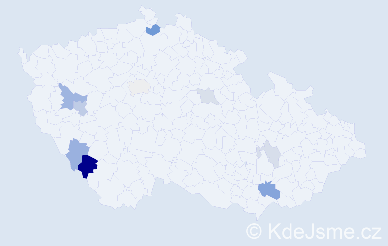 Příjmení: 'Kolrus', počet výskytů 18 v celé ČR